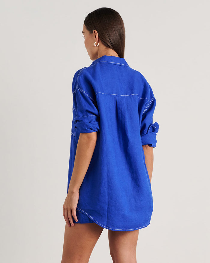 JAG gigi linen relaxed shirt cobalt