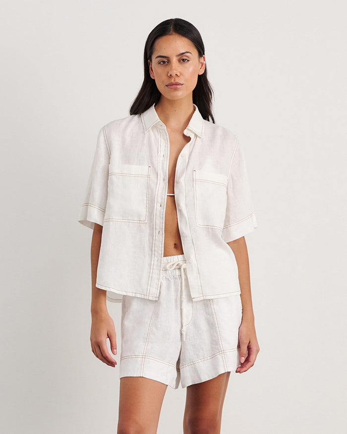 JAG gigi relaxed short sleeve shirt white