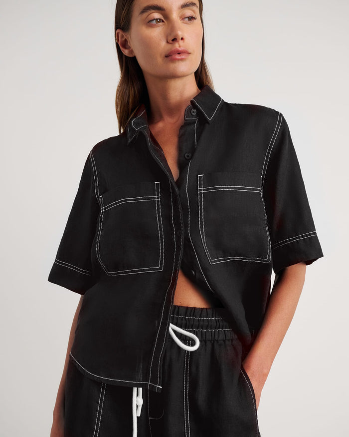 JAG gigi relaxed short sleeve shirt black
