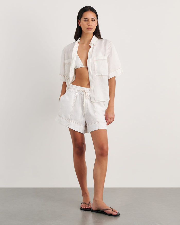 JAG gigi relaxed short sleeve shirt white