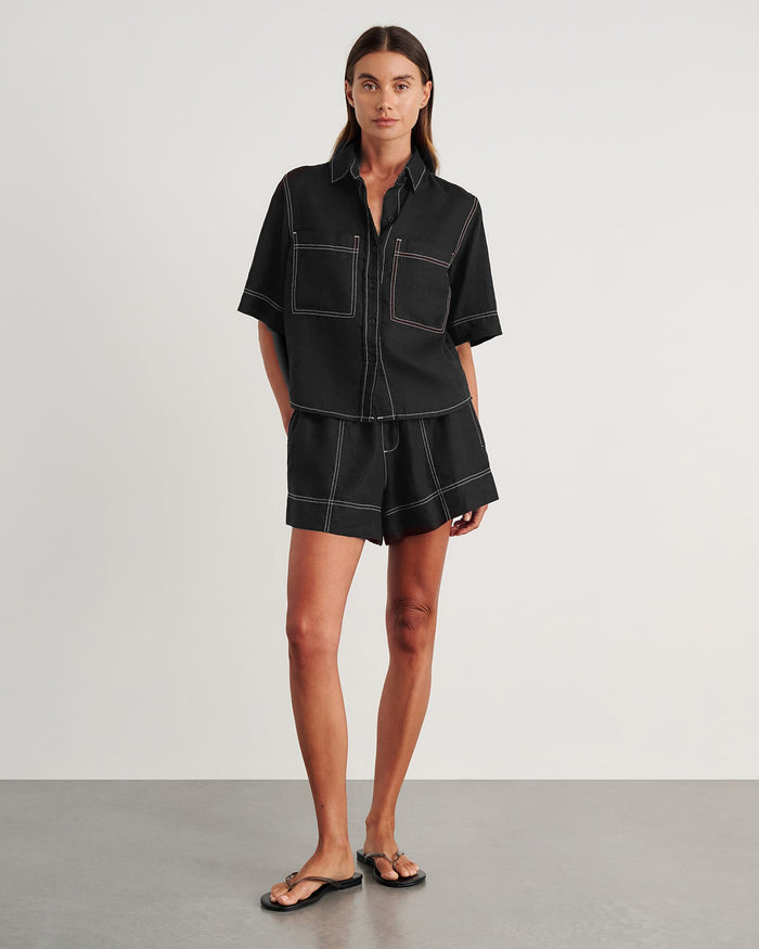 JAG gigi relaxed short sleeve shirt black
