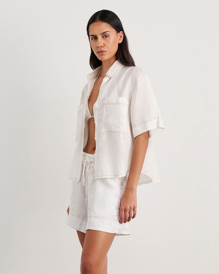 JAG gigi relaxed short sleeve shirt white