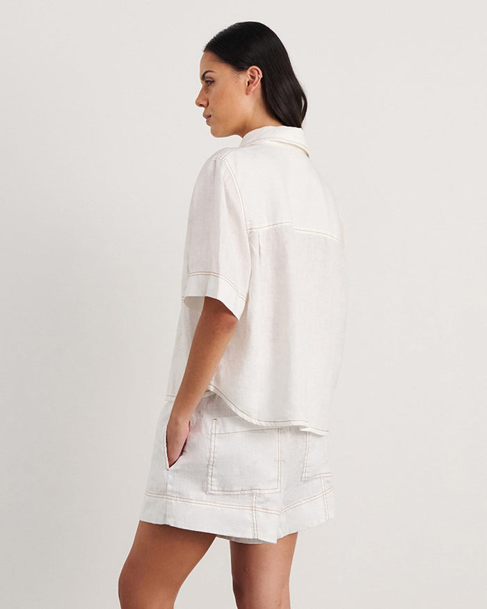 JAG gigi relaxed short sleeve shirt white