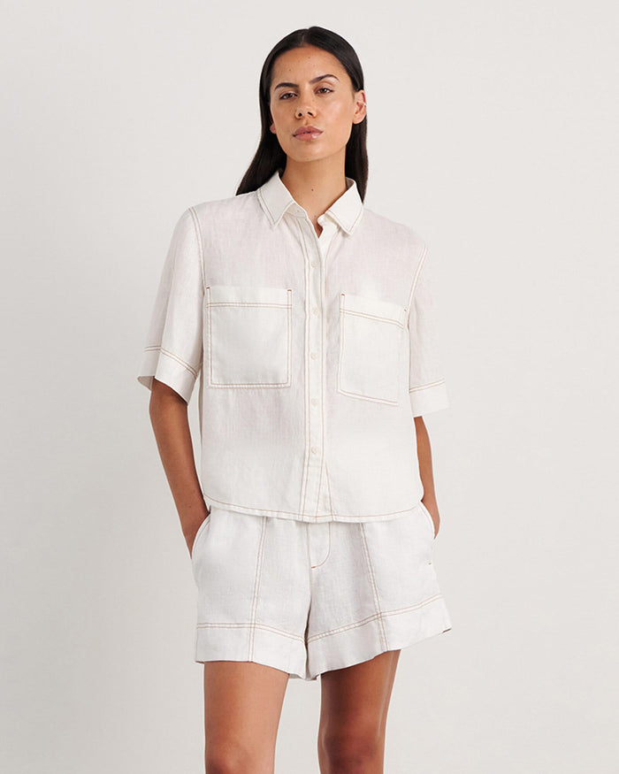 JAG gigi relaxed short sleeve shirt white