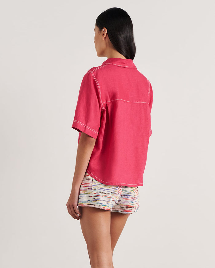 Gigi Linen Relaxed Short Sleeve Shirt