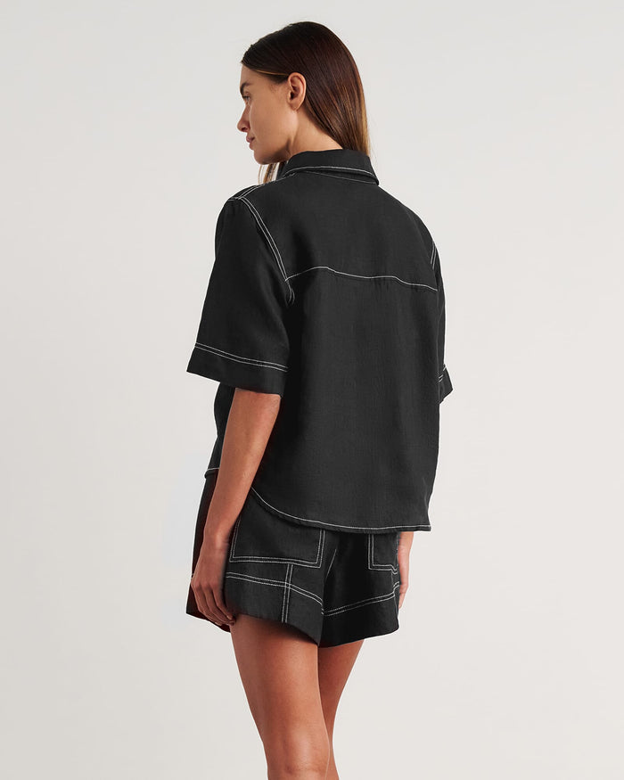 JAG gigi relaxed short sleeve shirt black