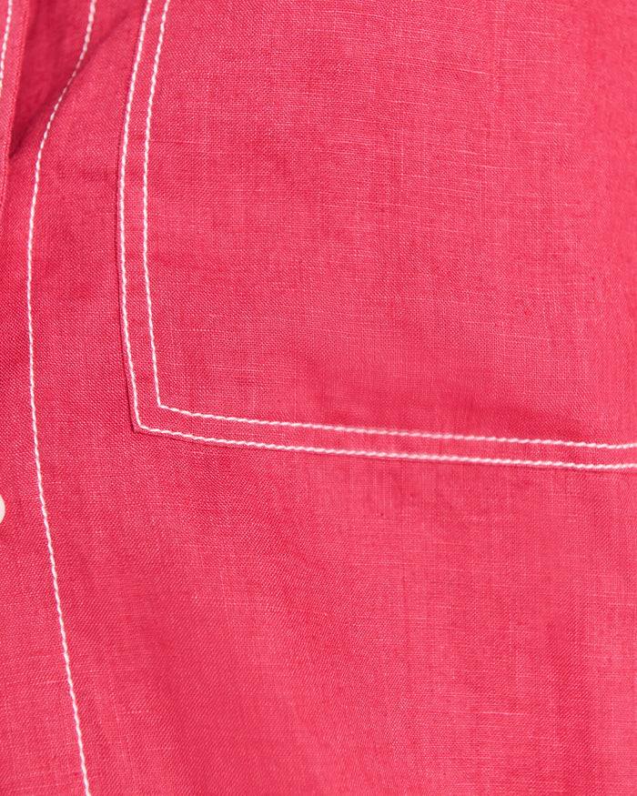 Gigi Linen Relaxed Short Sleeve Shirt