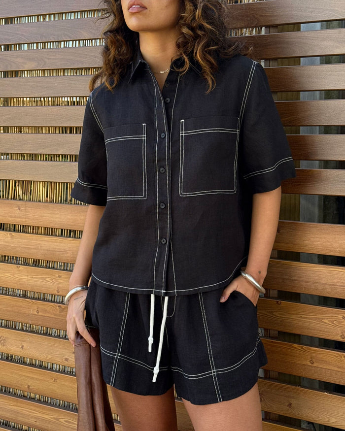 JAG gigi relaxed short sleeve shirt black