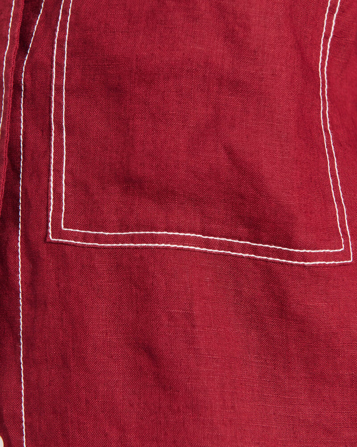 JAG gigi relaxed short sleeve shirt burgundy