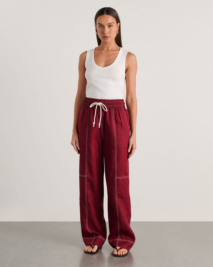 JAG gigi relaxed pant burgundy