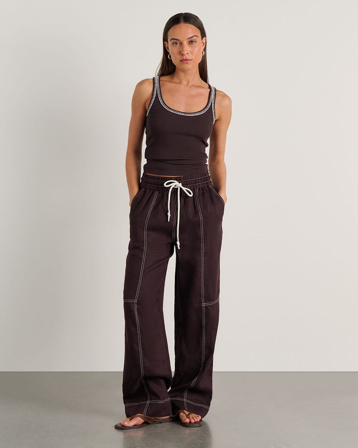 JAG gigi relaxed pant darkchocolate