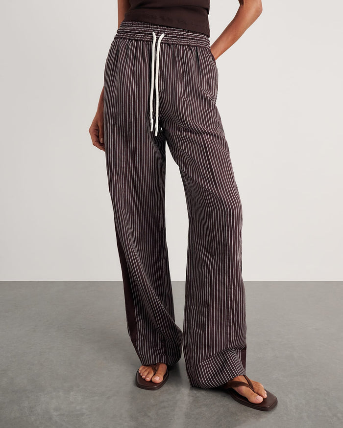 JAG gigi stripe pant brownmulti