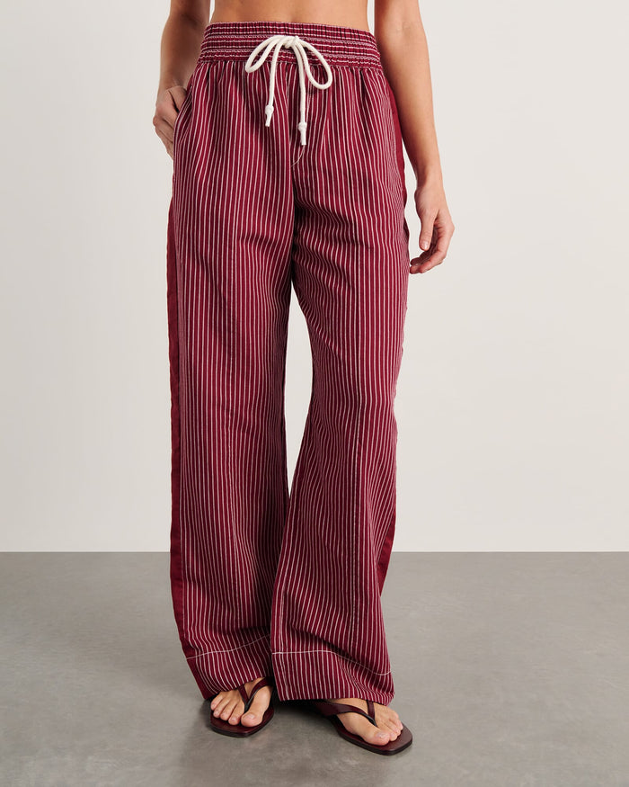 JAG gigi stripe pant ivoryburgundy