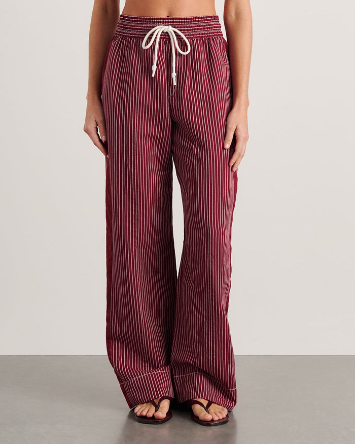 JAG gigi stripe pant ivoryburgundy