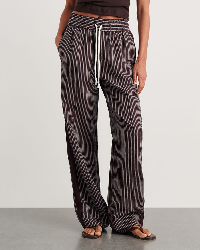 JAG gigi stripe pant brownmulti