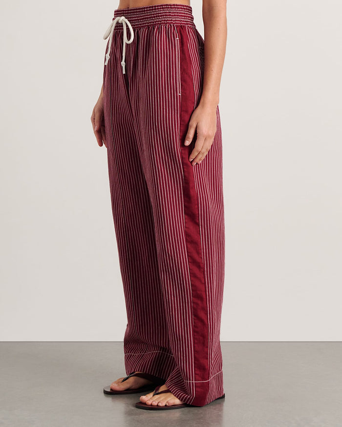 JAG gigi stripe pant ivoryburgundy