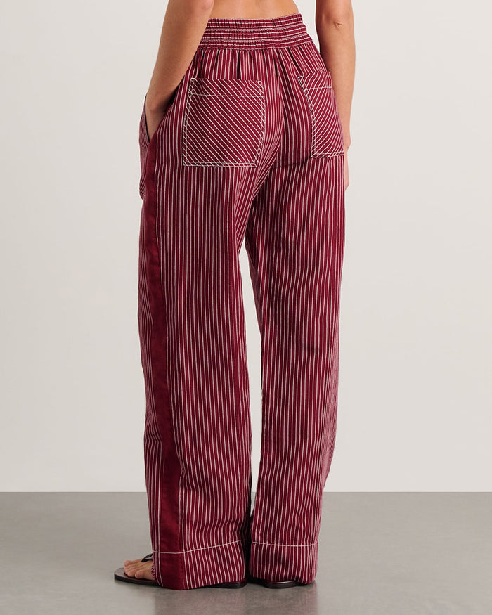 JAG gigi stripe pant ivoryburgundy