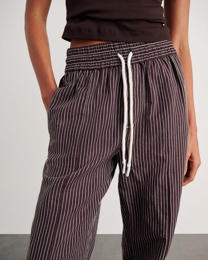 JAG gigi stripe pant brownmulti
