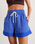 JAG gigi stripe pull on short cobaltwhite