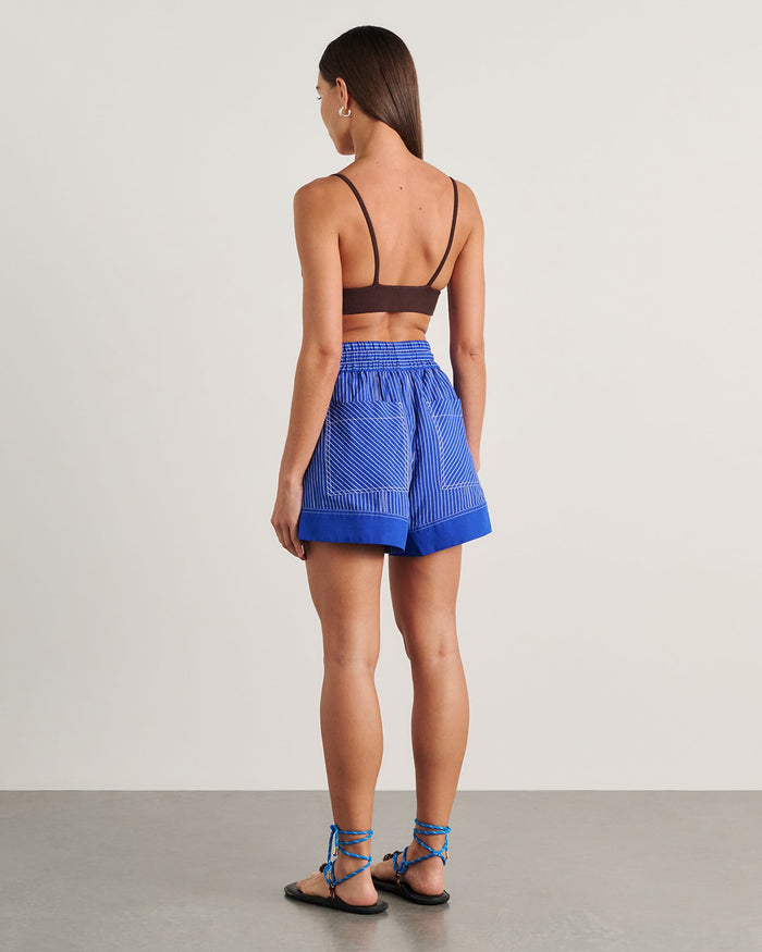JAG gigi stripe pull on short cobaltwhite
