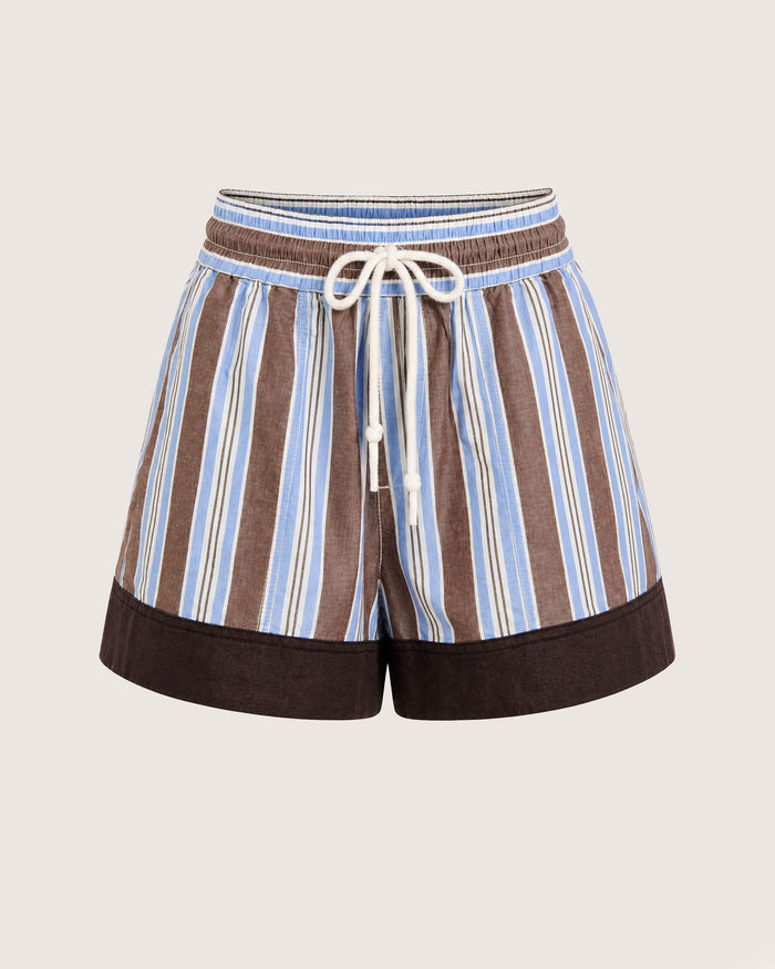 JAG gigi stripe pull on short bluebrown