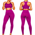 GlowFit Sculpt Pink Seamless Gym Set