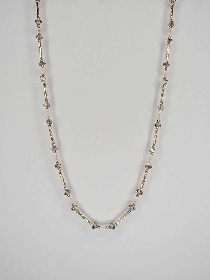 Gold Link Necklace with Beads