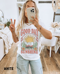 Good Day Sunshine Tee Sun T Shirt, Boho Tee, Retro 70s Style Shirt, Hippie Shirts