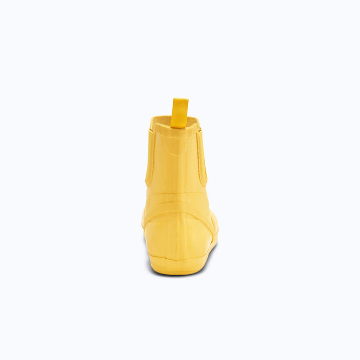 Rear View of  Xero Shoes Women's Gracie Barefoot Rain Boot in Yellow