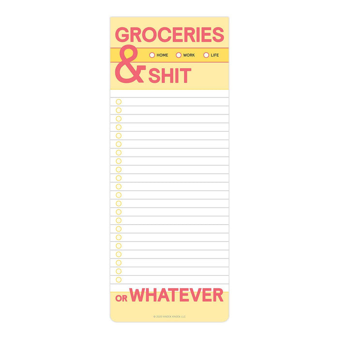 Groceries and Sh*t Make-a-List Pad