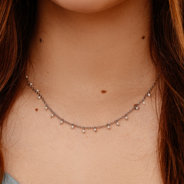 Hanging Pearl Beaded Choker