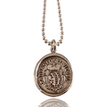 Heavy Bead Chain Crown Shield Necklace