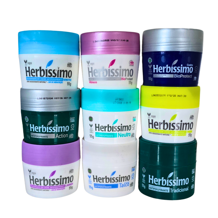 Herbíssimo Antiperspirant Cream Deodorant 55g (5 Scents)