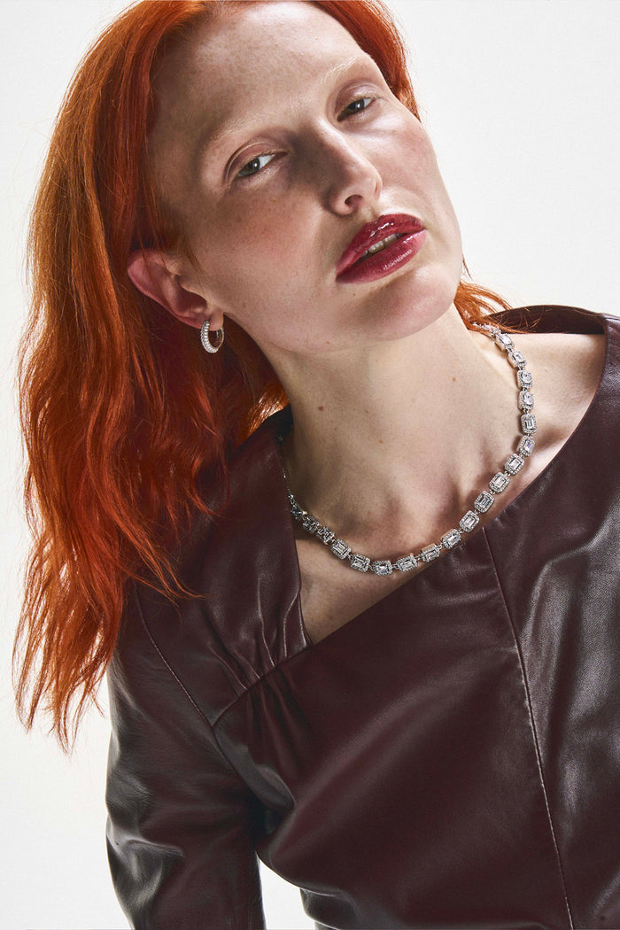 DARKAI Hoop Pave Earrings on Female Model