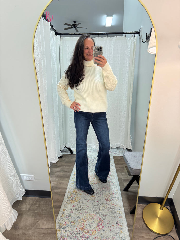 Ivory Cowl Neck Comfy Sweater - Posh West Boutique