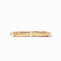 Julie Vos Gold Catalina Hinge Bangle -Iridescent Clear Crystal