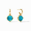 Julie Vos Gold Honeybee Hoop & Charm Earrings -Iridescent London Blue