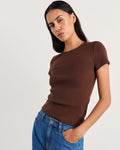 JAG kate baby tee darkchocolate