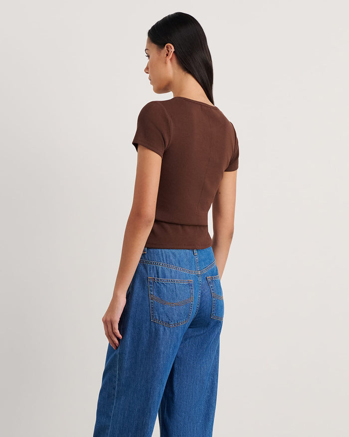 JAG kate baby tee darkchocolate