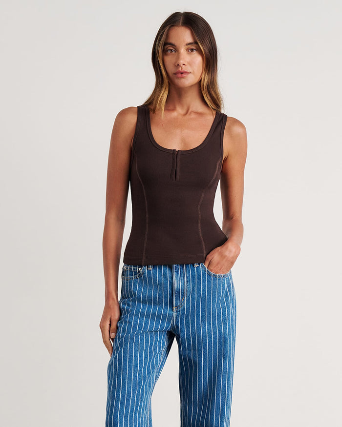 JAG kate bodice tank brownmulti