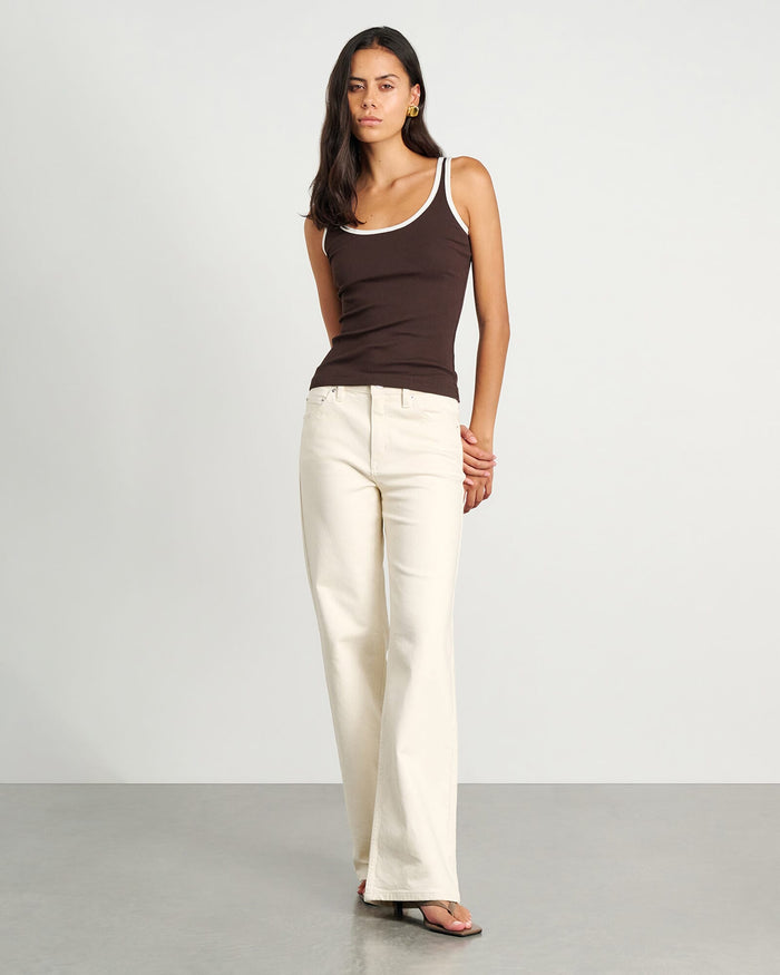 JAG kate contrast scoop tank darkchocolate