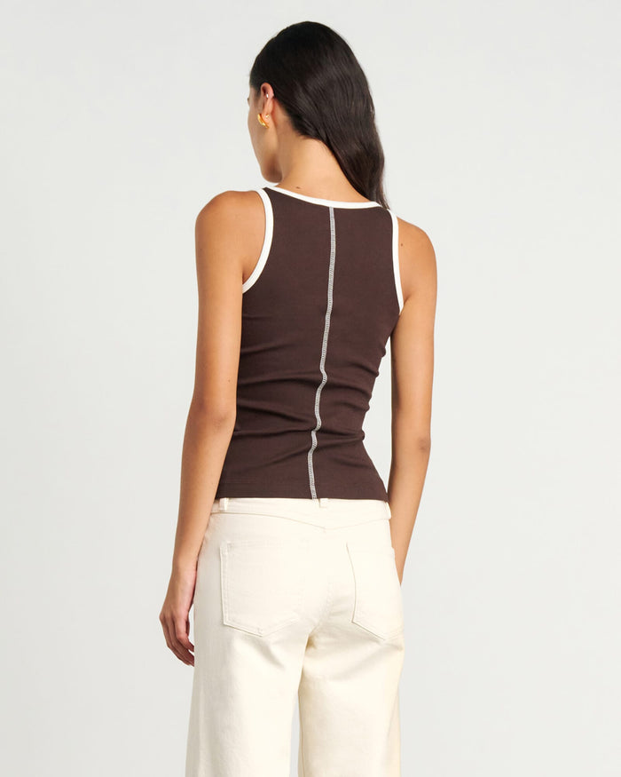 JAG kate contrast scoop tank darkchocolate