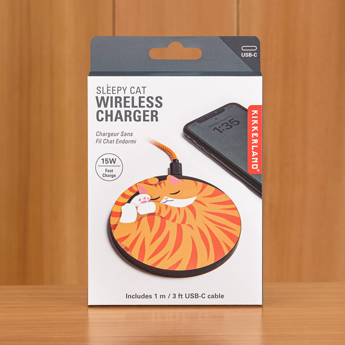 Kikkerland Sleepy Cat Wireless Charger