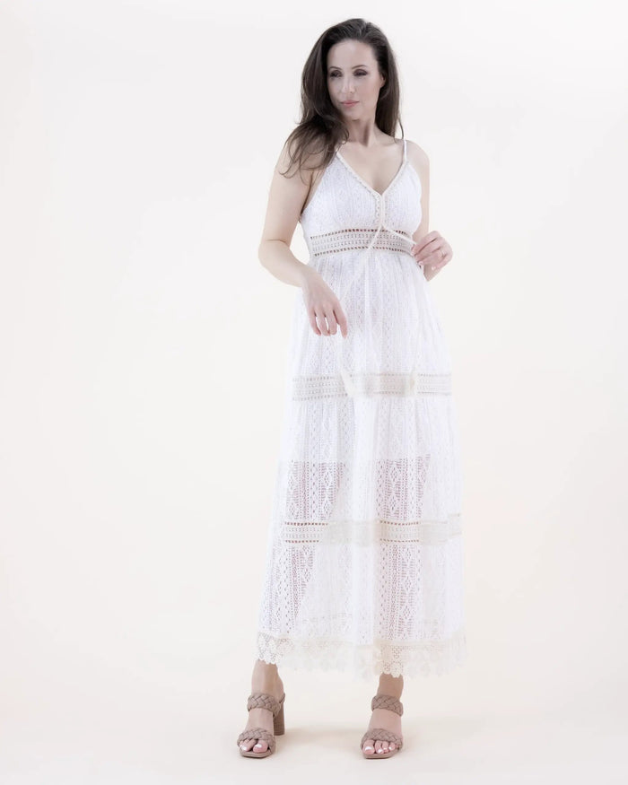 Lace & Crochet Maxi Dress/Cover Up by Original USA