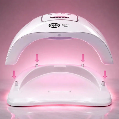 Lampara Led Uñas Gnp 180w Luz Rosa Profesional Esmaltado Semipermanente, Soft Gel Y Polygel Blanco