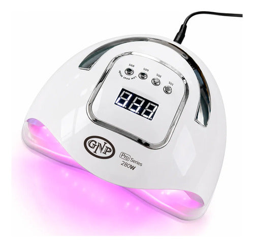 Lámpara Uv Para Uñas Gnp 280w Digital + Torno Gnp 25000 Rpm