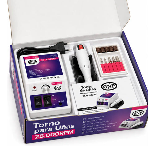 Lámpara Uv Para Uñas Gnp 280w Digital + Torno Gnp 25000 Rpm
