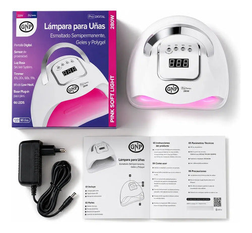 Lámpara Uv Para Uñas Gnp 280w + Torno Gnp 35000 Rpm C/pedal Blanco