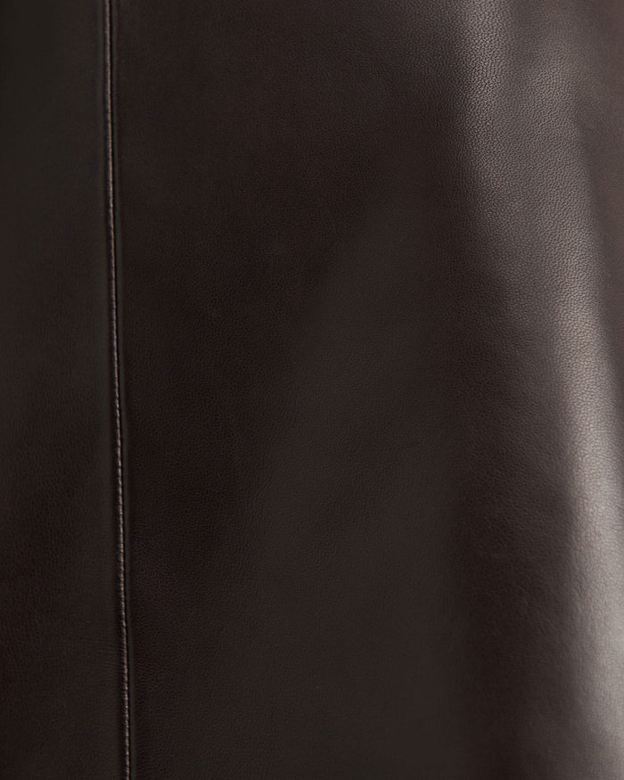 JAG leather mini skirt darkchocolate