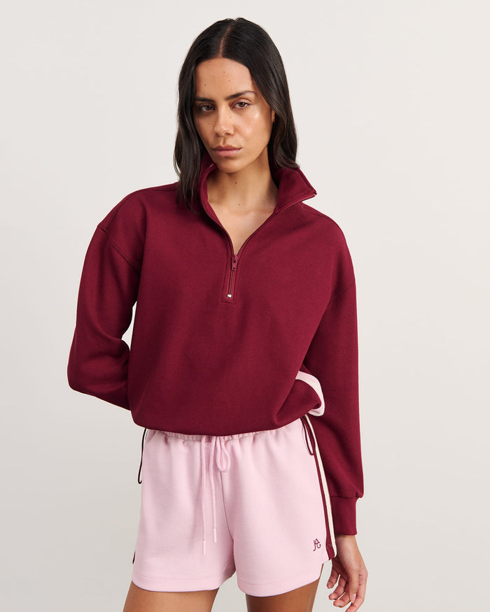 JAG leonie quarter zip maroon
